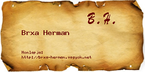 Brxa Herman névjegykártya